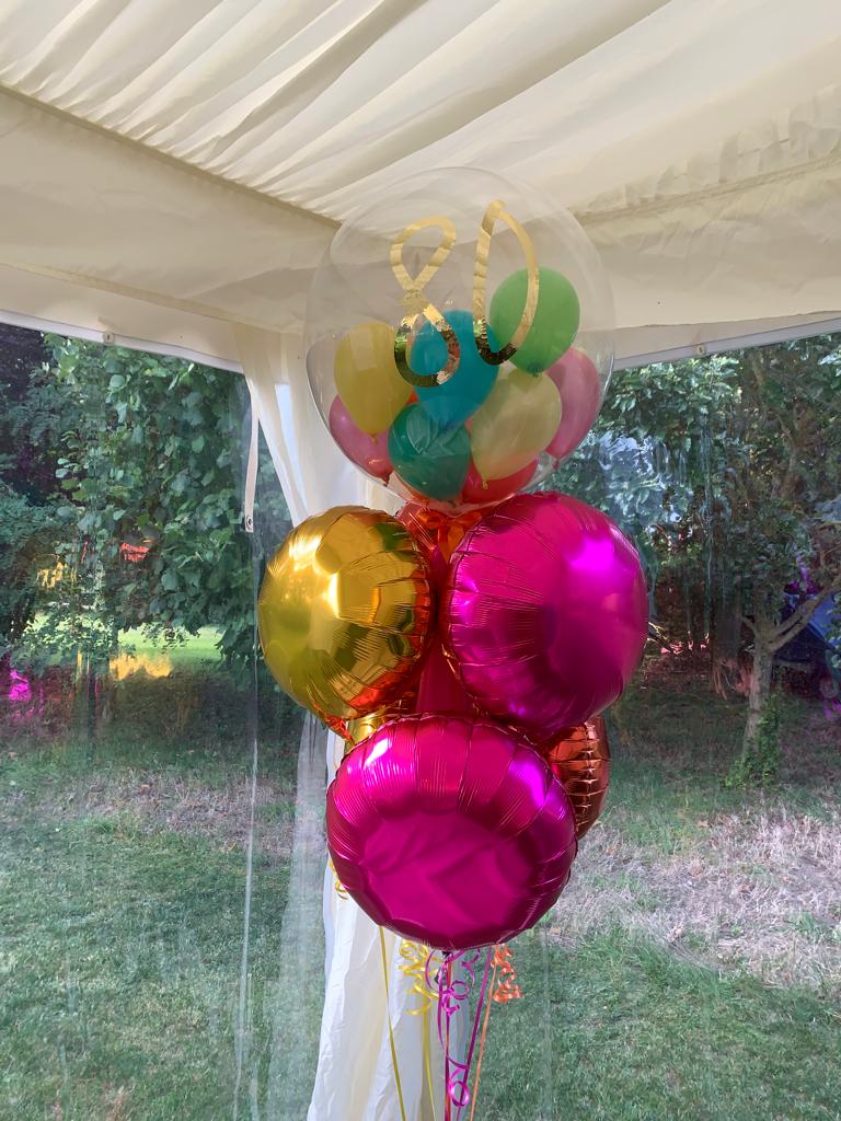 80th Colourful Balloon Bunch