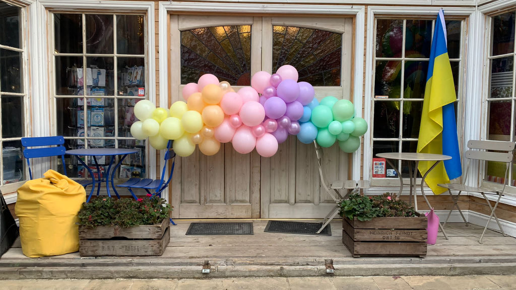 Pastel Rainbow Swag Balloon Installation