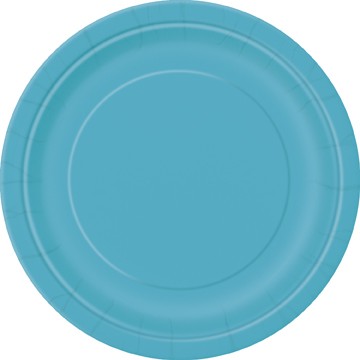 Bright Caribbean Blue 8 Pack of 7" Paper Plates