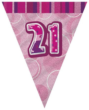 21st Pink Flag Banner