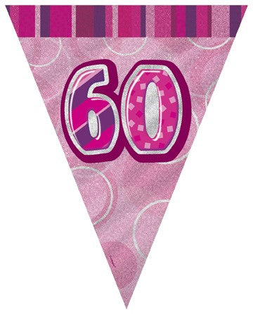 60th Pink Flag Banner