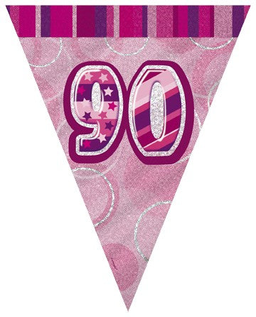 90th Pink Flag Banner