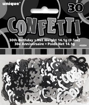 30th Black and Silver Foil Confetti