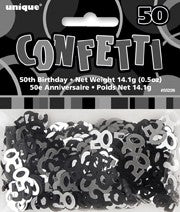 50th Black and Silver Foil Confetti