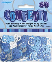 60th Blue Foil Confetti