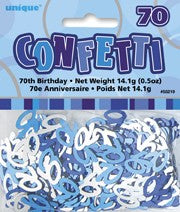 70th Blue Foil Confetti