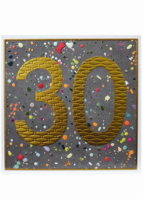Paint Splatter 30th Birthday Card
