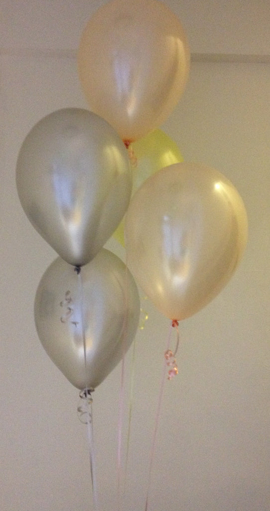 Sun Blush Pearlised Latex Balloons with Curling Ribbon