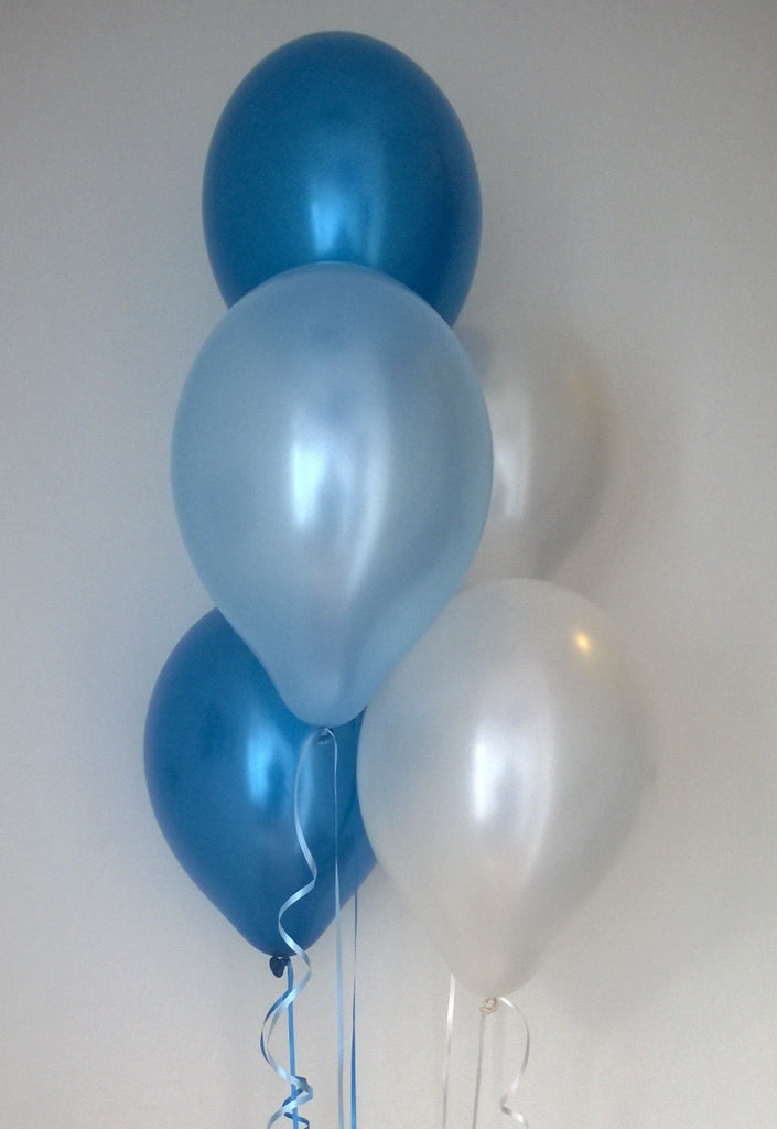 Classic Blue Range  UNFILLED Helium Quality Pearlised Latex Balloons