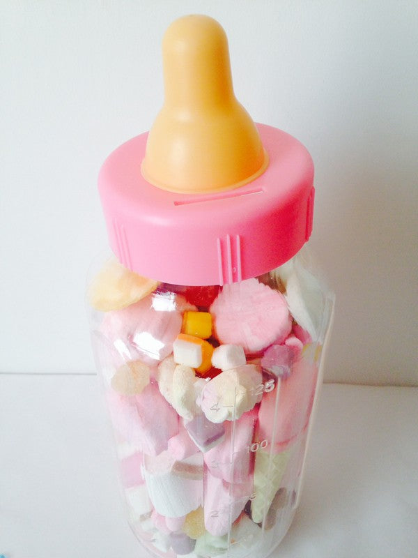 PINK Baby's Bottle: Guess How Many Sweets Game (Filled)