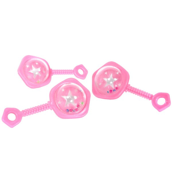Pink Baby Shower Rattle Favors (pack of 6)