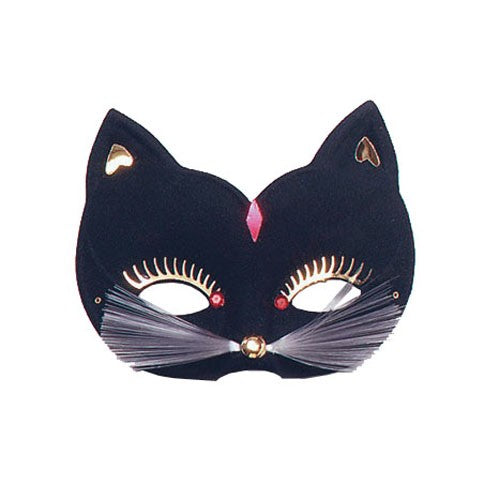 Masquerade Cat Mask with Pretty Eyelashes Whiskers - Perfect for Halloween!