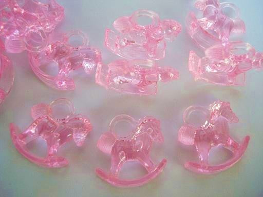 Baby Shower Favors - Rocking Horses - PINK (2x Packs of 16)