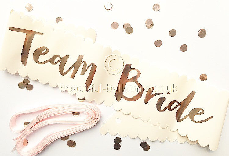 Pink And Rose Gold Team Bride Sashes