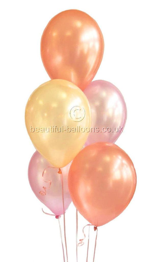 Rose Gold Ombre Shades Latex Balloons UNFILLED