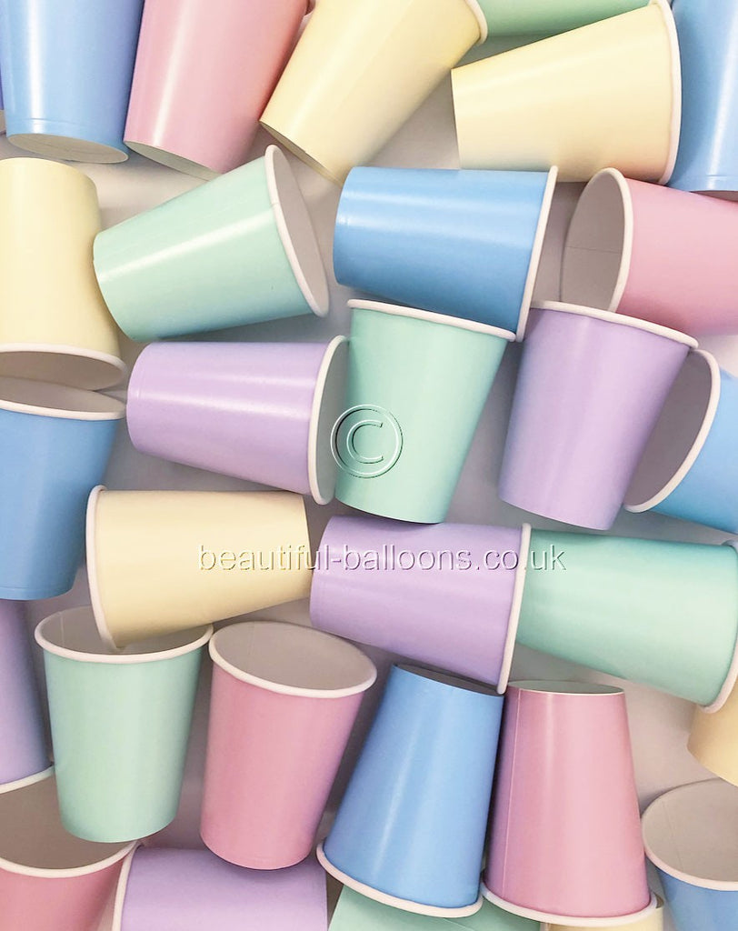 35 x Pastel Rainbow Ice Cream Shade Paper Party Cups
