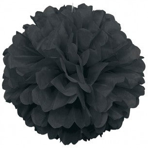 Black tissue paper pom pom