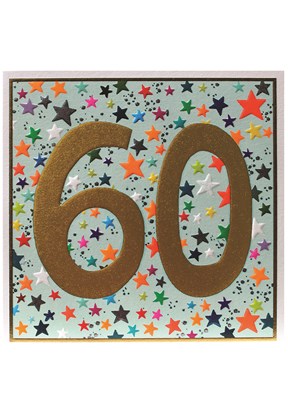 Star Patterned 60th Birthday Card