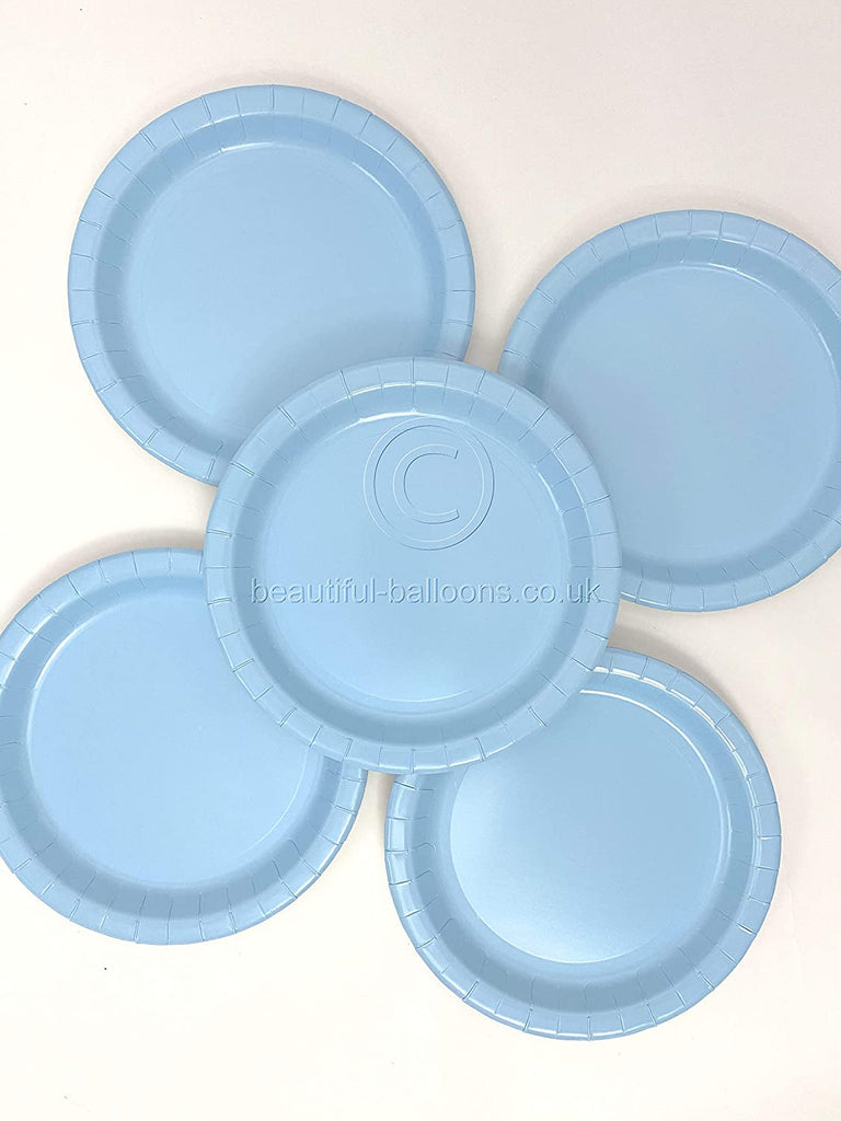 40 x Baby Blue Paper Party Plates