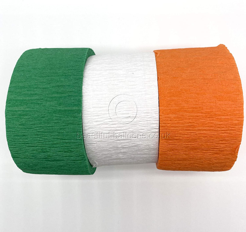 Irish Shades - Green, White & Orange Crepe Paper Roll Kit!