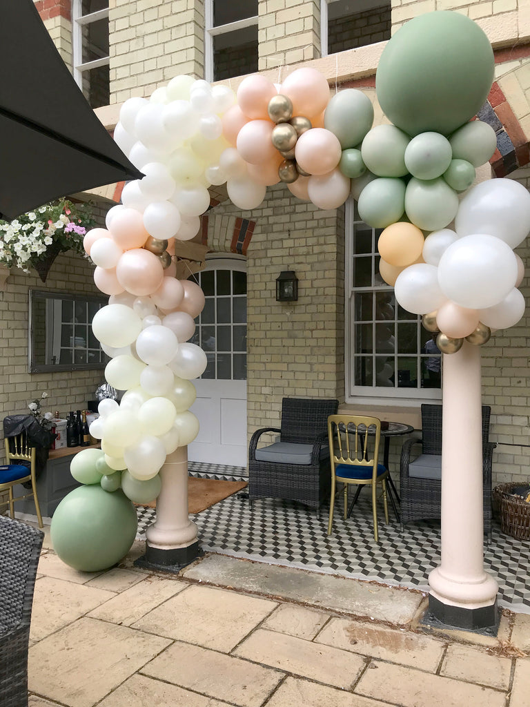 Sophisticated Sage Green and Blush Balloon Installation