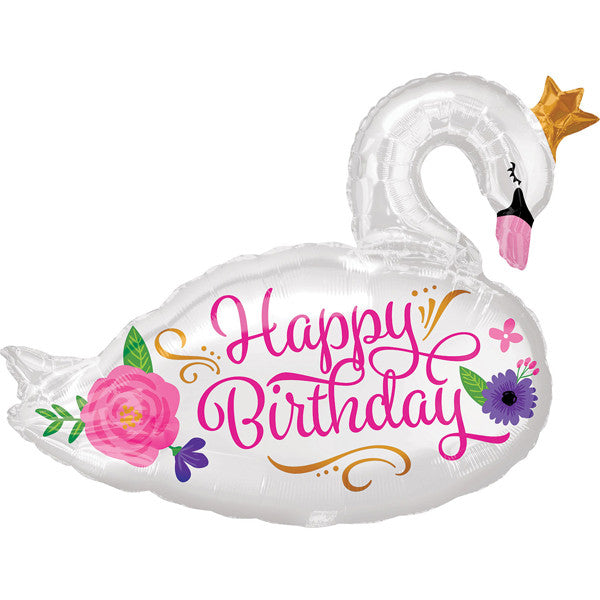 'Happy Birthday' Swan Supershape