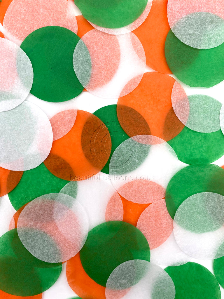 Irish Shade Range Tissue Paper Confetti - Green, White & Orange - St Patrick's Day!