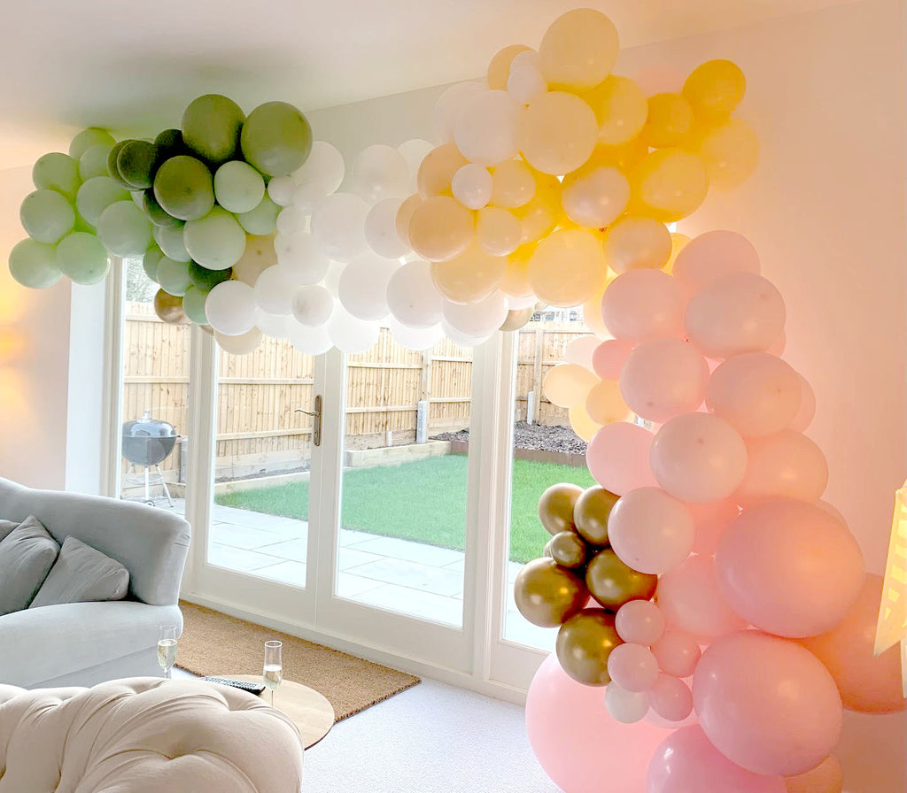 Pastel Rainbow Baby Shower Balloon Garland
