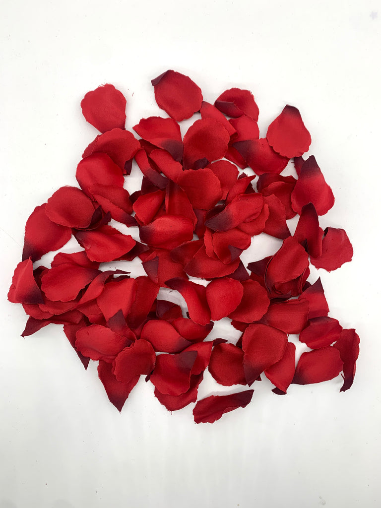 Red fabric Rose petals