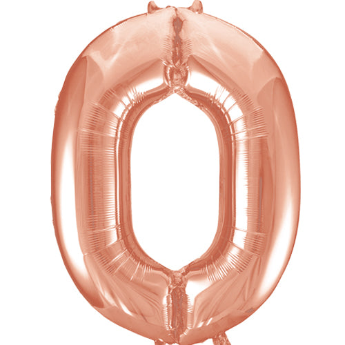 Number 0 Foil Shaped Balloon - Available in 6 colours