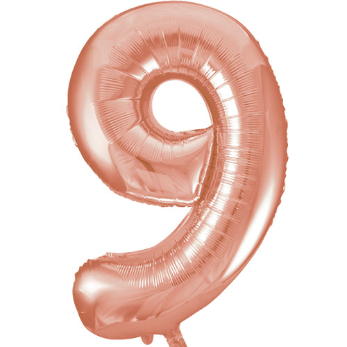 Number 9 Foil Shaped Balloon - Available in 6 colours