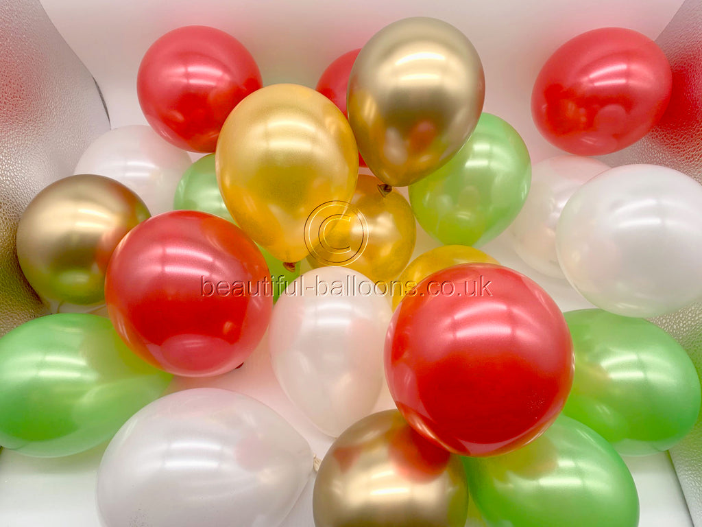 24 Mini Christmas Chrome Latex Balloons (5")