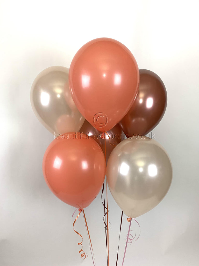 Sunkissed Shade Range Pearlised Latex Balloons (Helium Quality)