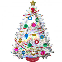 White Christmas Tree Foil Balloon