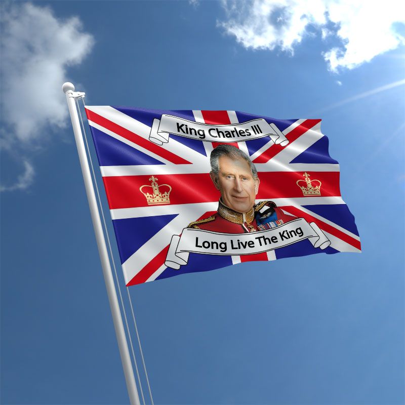 King Charles Coronation Flag 5ft x 3 ft