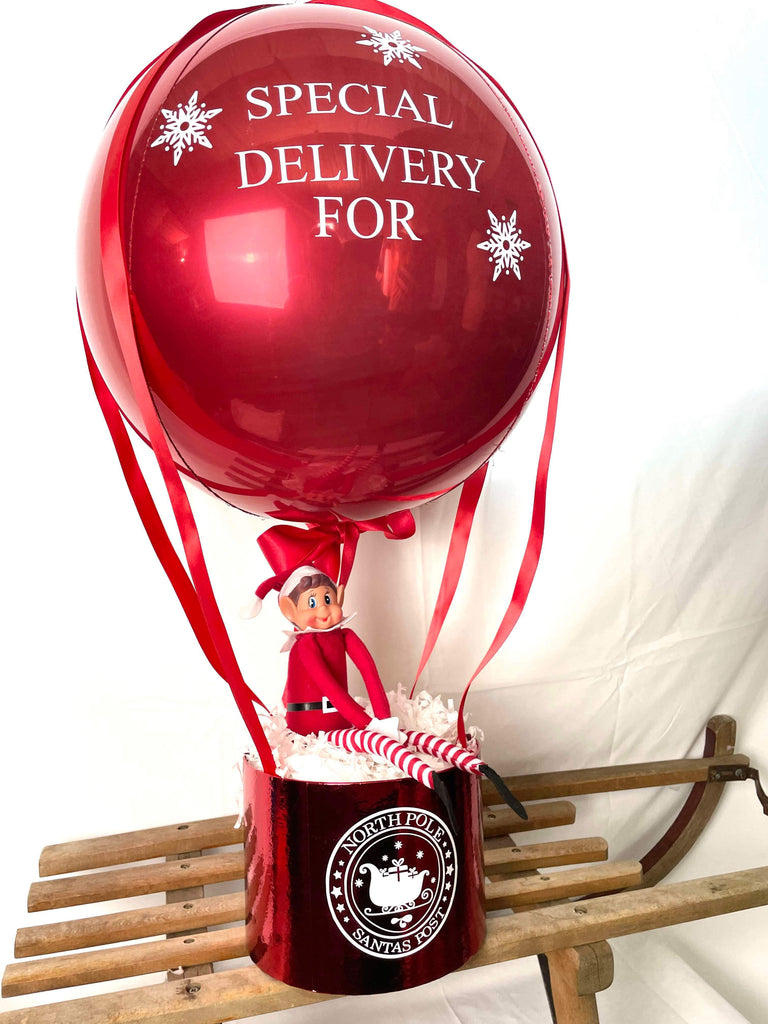 Elf on the shelf arrival Hot air balloon