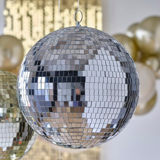 silver glitter ball 30cm