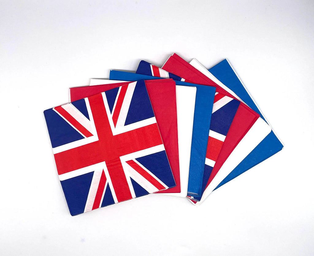 Union Jack themed paper lunch napkins