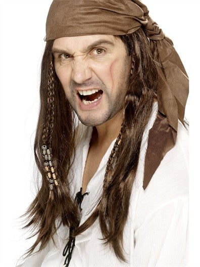 Brown Buccaneer Pirate's Wig