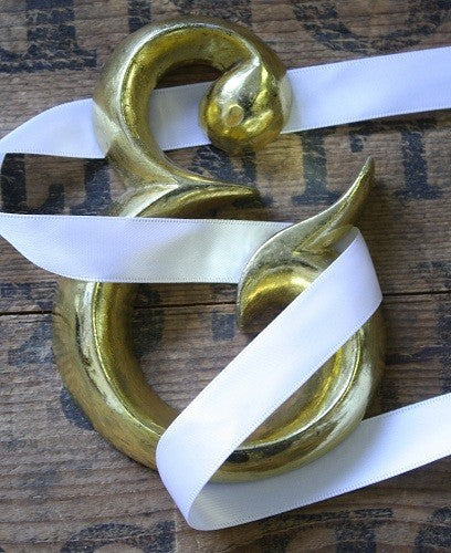 Double Faced White Satin, 15mm