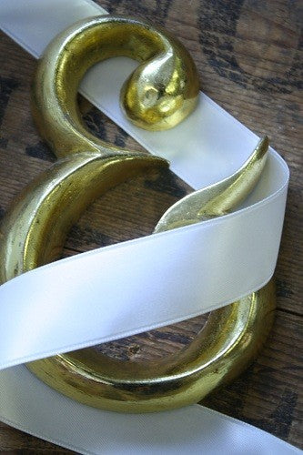 Double Faced White Satin, 25mm