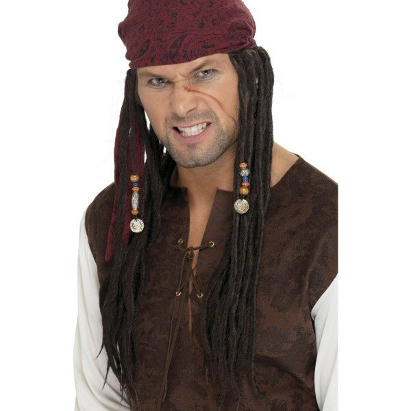 Brown Pirate Captain Wig