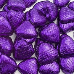 Chocolate Foil Wrapped Hearts Purple pkt. 100