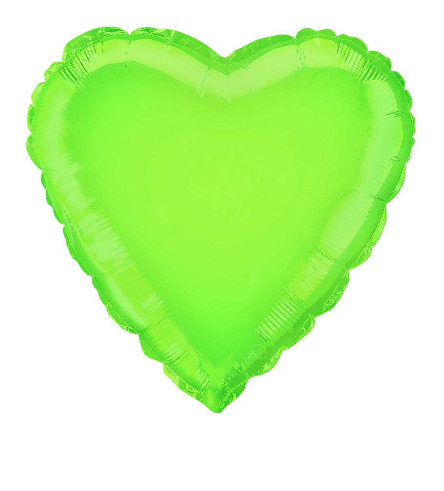 Foil 18" Heart in Lime Green