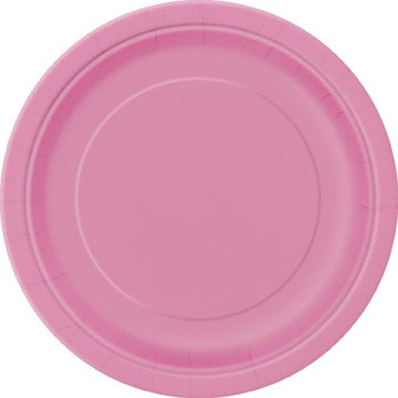 Bright Pink Paper Plates  16 Pack of 9"