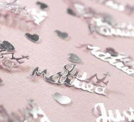 Confetti Just Married Silver