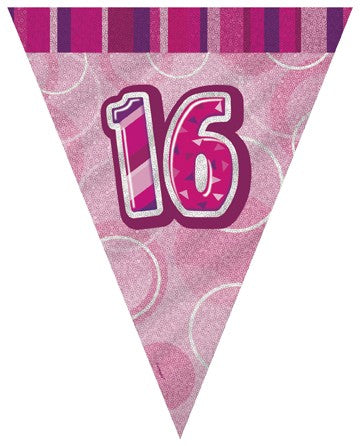 16th Pink Flag Banner