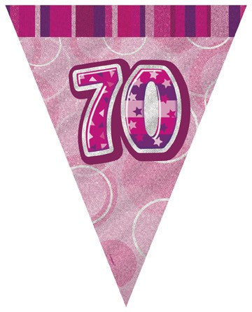 70th Pink Flag Banner