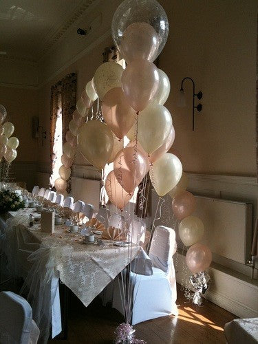 Cluster Wedding - Floor Cluster with a Double Bubble & Weighted Bow - Contact For Details - Prices are Approximations