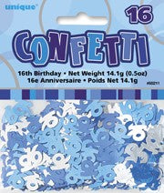 16th Blue Foil Confetti